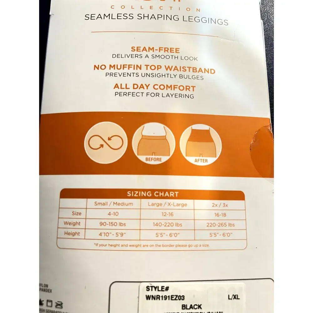 Warner’s Seamless Shaping Leggings S/M Black NIP No Muffin Top Retail $29.50